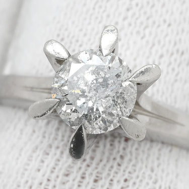 ノンブランド NON BRAND ダイヤ 1.06ct プラチナシルバー Pt900 ダイヤモンド リング 指輪 1P 1石 1粒 大粒 6本立爪 ソリティア Pt900 プラチナ 花爪リング 12号