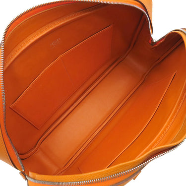 エルメス HERMES プリュム エラン 28 オレンジ ヴォーエプソン ハンドバッグ シルバー金具