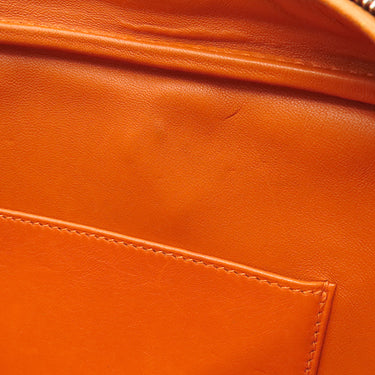 エルメス HERMES プリュム エラン 28 オレンジ ヴォーエプソン ハンドバッグ シルバー金具