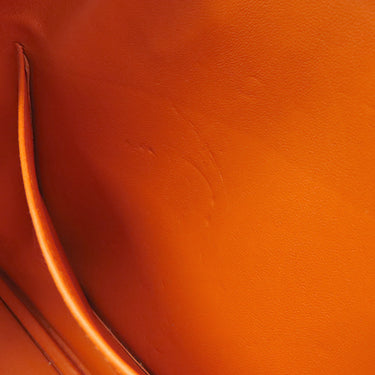 エルメス HERMES プリュム エラン 28 オレンジ ヴォーエプソン ハンドバッグ シルバー金具