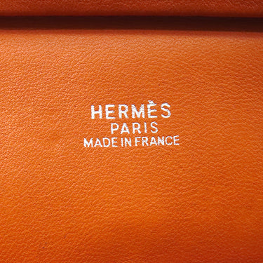 エルメス HERMES プリュム エラン 28 オレンジ ヴォーエプソン ハンドバッグ シルバー金具