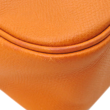 エルメス HERMES プリュム エラン 28 オレンジ ヴォーエプソン ハンドバッグ シルバー金具