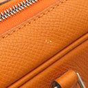 エルメス HERMES プリュム エラン 28 オレンジ ヴォーエプソン ハンドバッグ シルバー金具