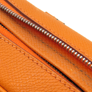 エルメス HERMES プリュム エラン 28 オレンジ ヴォーエプソン ハンドバッグ シルバー金具