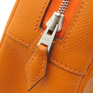 エルメス HERMES プリュム エラン 28 オレンジ ヴォーエプソン ハンドバッグ シルバー金具