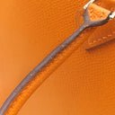 エルメス HERMES プリュム エラン 28 オレンジ ヴォーエプソン ハンドバッグ シルバー金具