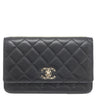 シャネル CHANEL マトラッセ トレンディCC WOC ブラック ラムスキン チェーンウォレット ゴールド金具 黒 ロゴプレート