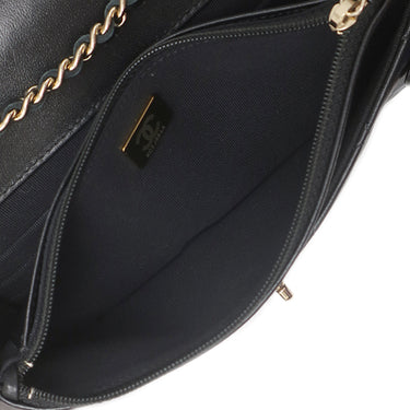 シャネル CHANEL マトラッセ トレンディCC WOC ブラック ラムスキン チェーンウォレット ゴールド金具 黒 ロゴプレート