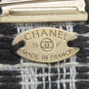 シャネル CHANEL カメリア ブローチ ブラック×ホワイト×マルチカラー ツイード ブローチ シルバー金具 コサージュ フォーマル セレモニー