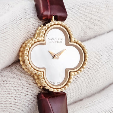 腕時計 ヴァンクリーフアーペル Van Cleef & Arpels スウィート アルハンブラ VCARO8SF00 クオーツ レディース K18RG無垢 ローズゴールド シェル