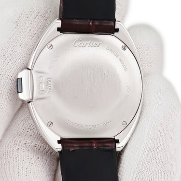 腕時計 カルティエ Cartier クレ ドゥ カルティエ WJCL0015 自動巻き レディース K18WG無垢 純正ダイヤ デイト ローマン 青針