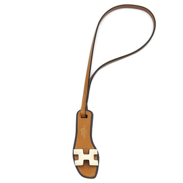 エルメス HERMES オランナノ ナタ×ナチュラルサブレ ヴォーエプソン ヴォーバトラー ヴァッシュハンター バッグチャーム 新品 未使用 アイボリー 茶 サンダル型