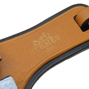 エルメス HERMES オランナノ ブループリュム×ナチュラルサブレ ヴォーエプソン ヴォーバトラー ヴァッシュハンター バッグチャーム 新品 未使用 水色 茶 サンダル型