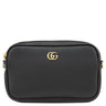 グッチ GUCCI GGマーモント ミニ 772759 ブラック レザー ショルダーバッグ ゴールド金具 チェーンショルダー 黒