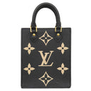 ルイヴィトン LOUIS VUITTON プティット サックプラ M81416 ブラック×ベージュ モノグラムアンプラント 2WAYバッグ ゴールド金具 黒 ショルダー
