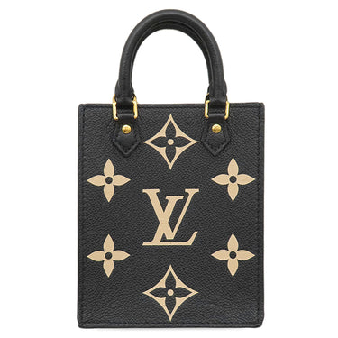 ルイヴィトン LOUIS VUITTON プティット サックプラ M81416 ブラック×ベージュ モノグラムアンプラント 2WAYバッグ ゴールド金具 黒 ショルダー