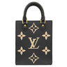 ルイヴィトン LOUIS VUITTON プティット サックプラ M81416 ブラック×ベージュ モノグラムアンプラント 2WAYバッグ ゴールド金具 黒 ショルダー