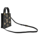 ルイヴィトン LOUIS VUITTON プティット サックプラ M81416 ブラック×ベージュ モノグラムアンプラント 2WAYバッグ ゴールド金具 黒 ショルダー
