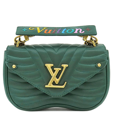ルイヴィトン LOUIS VUITTON ニューウェーブ チェーンショルダーバッグ PM M55021 エムロード レザー ショルダーバッグ ゴールド金具 緑 LVロゴ