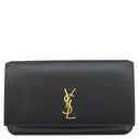 サンローラン SAINT LAURENT フォン フォルダー 635095 ブラック カーフ ショルダーバッグ ゴールド金具 モノグラム カサンドラ 黒 肩掛け