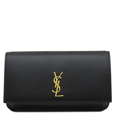サンローラン SAINT LAURENT フォン フォルダー 635095 ブラック カーフ ショルダーバッグ ゴールド金具 モノグラム カサンドラ 黒 肩掛け
