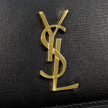 サンローラン SAINT LAURENT フォン フォルダー 635095 ブラック カーフ ショルダーバッグ ゴールド金具 モノグラム カサンドラ 黒 肩掛け