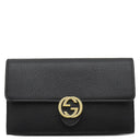 グッチ GUCCI インターロッキングG 510314 ブラック レザー チェーンウォレット ゴールド金具 チェーンショルダーバッグ