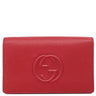 グッチ GUCCI インターロッキングG エンボスステッチ 598211 レッド レザー 2WAYバッグ ゴールド金具 クラッチ チェーンショルダー チェーンウォレット