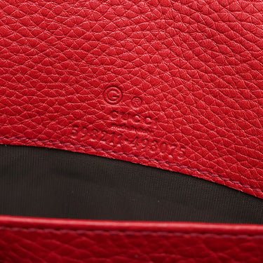 グッチ GUCCI インターロッキングG エンボスステッチ 598211 レッド レザー 2WAYバッグ ゴールド金具 クラッチ チェーンショルダー チェーンウォレット