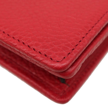 グッチ GUCCI インターロッキングG エンボスステッチ 598211 レッド レザー 2WAYバッグ ゴールド金具 クラッチ チェーンショルダー チェーンウォレット