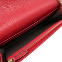 グッチ GUCCI インターロッキングG エンボスステッチ 598211 レッド レザー 2WAYバッグ ゴールド金具 クラッチ チェーンショルダー チェーンウォレット