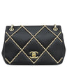 シャネル CHANEL ENTWINED チェーン ステッチ ブラック×ホワイト レザー ショルダーバッグ ゴールド金具 黒 ココマーク チェーンバッグ