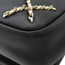 シャネル CHANEL ENTWINED チェーン ステッチ ブラック×ホワイト レザー ショルダーバッグ ゴールド金具 黒 ココマーク チェーンバッグ