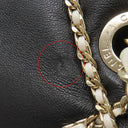 シャネル CHANEL ENTWINED チェーン ステッチ ブラック×ホワイト レザー ショルダーバッグ ゴールド金具 黒 ココマーク チェーンバッグ