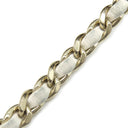 シャネル CHANEL ENTWINED チェーン ステッチ ブラック×ホワイト レザー ショルダーバッグ ゴールド金具 黒 ココマーク チェーンバッグ