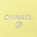 シャネル CHANEL フィッシュ スモール ウォレット ライムイエロー レザー キャビアスキン 三つ折り財布 シルバー金具 ココマーク コンパクト