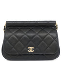 シャネル CHANEL ミニ チェーンショルダー ブラック レザー キャビアスキン ショルダーバッグ ゴールド金具 黒 ココマーク