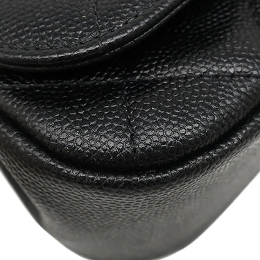 シャネル CHANEL ミニ チェーンショルダー ブラック レザー キャビアスキン ショルダーバッグ ゴールド金具 黒 ココマーク