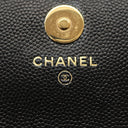 シャネル CHANEL ミニ チェーンショルダー ブラック レザー キャビアスキン ショルダーバッグ ゴールド金具 黒 ココマーク