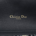 クリスチャン・ディオール Christian Dior サドル チェーン ポーチ スモール ネイビー系 コットン レザー チェーンウォレット ゴールド金具 ショルダー オブリーク ジャカード