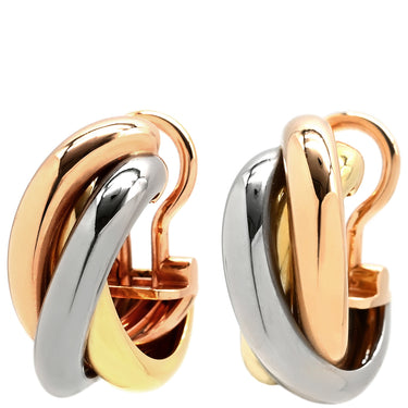 カルティエ Cartier トリニティ クラシックモデル ホワイトゴールドXイエローゴールドXピンクゴールド K18YG K18PG K18WG ピアス Cartier Au750 18K スリーカラー