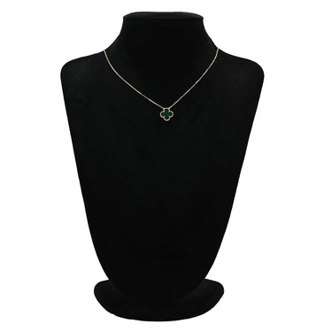 ヴァンクリーフアーペル Van Cleef & Arpels ヴィンテージ アルハンブラ VCARO9VA00 イエローゴールド×グリーン K18YG マラカイト ネックレス Au750 18K YG 緑 マラカイト