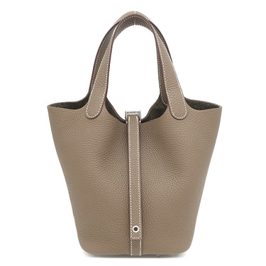 エルメス HERMES ピコタンロックPM エトゥープ トリヨンクレマンス ハンドバッグ シルバー金具 新品 未使用 グレージュ