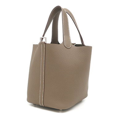 エルメス HERMES ピコタンロックPM エトゥープ トリヨンクレマンス ハンドバッグ シルバー金具 新品 未使用 グレージュ