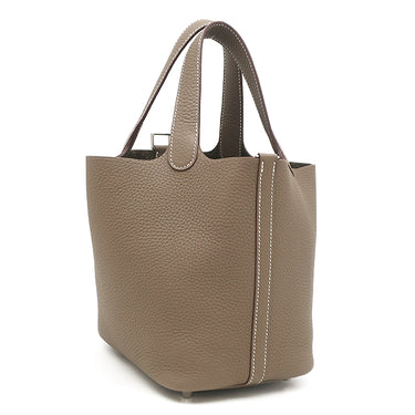 エルメス HERMES ピコタンロックPM エトゥープ トリヨンクレマンス ハンドバッグ シルバー金具 新品 未使用 グレージュ