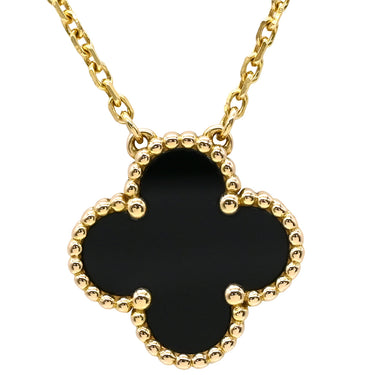 ヴァンクリーフアーペル Van Cleef & Arpels ヴィンテージ アルハンブラ ペンダント VCARA45800 ブラック×イエローゴールド K18YG オニキス ネックレス 750 18K YG 黒 オニキス