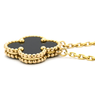 ヴァンクリーフアーペル Van Cleef & Arpels ヴィンテージ アルハンブラ ペンダント VCARA45800 ブラック×イエローゴールド K18YG オニキス ネックレス 750 18K YG 黒 オニキス