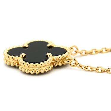 ヴァンクリーフアーペル Van Cleef & Arpels ヴィンテージ アルハンブラ ペンダント VCARA45800 ブラック×イエローゴールド K18YG オニキス ネックレス Au750 18K 黒 オニキス