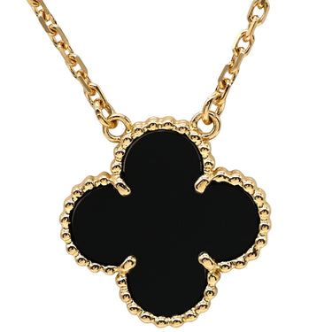 ヴァンクリーフアーペル Van Cleef & Arpels ヴィンテージ アルハンブラ ペンダント VCARA45800 ブラック×イエローゴールド K18YG オニキス ネックレス Au750 18K 黒 オニキス