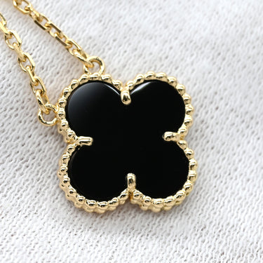 ヴァンクリーフアーペル Van Cleef & Arpels ヴィンテージ アルハンブラ ペンダント VCARA45800 ブラック×イエローゴールド K18YG オニキス ネックレス Au750 18K 黒 オニキス